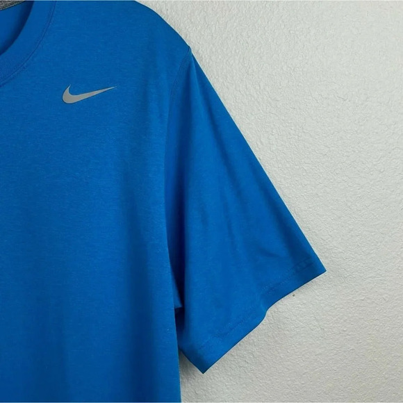 Nike T-Shirt Men's Sz L Dri-Fit Crew Neck Short Sleeve Athletic Training Blue - Picture 7 of 10